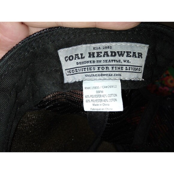Coal Headwear Cap Hat Black Front Patch Logo Flat Brim Adjustable - Picture 5 of 6